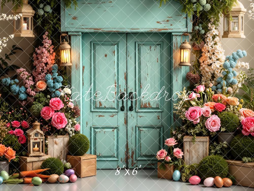 Kate Easter Bunny Floral Rustic Door Lanterns Backdrop Designed by Mini MakeBelieve - Image 3