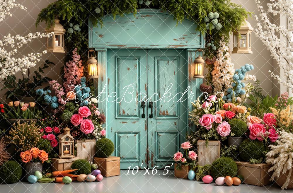 Kate Easter Bunny Floral Rustic Door Lanterns Backdrop Designed by Mini MakeBelieve - Image 4