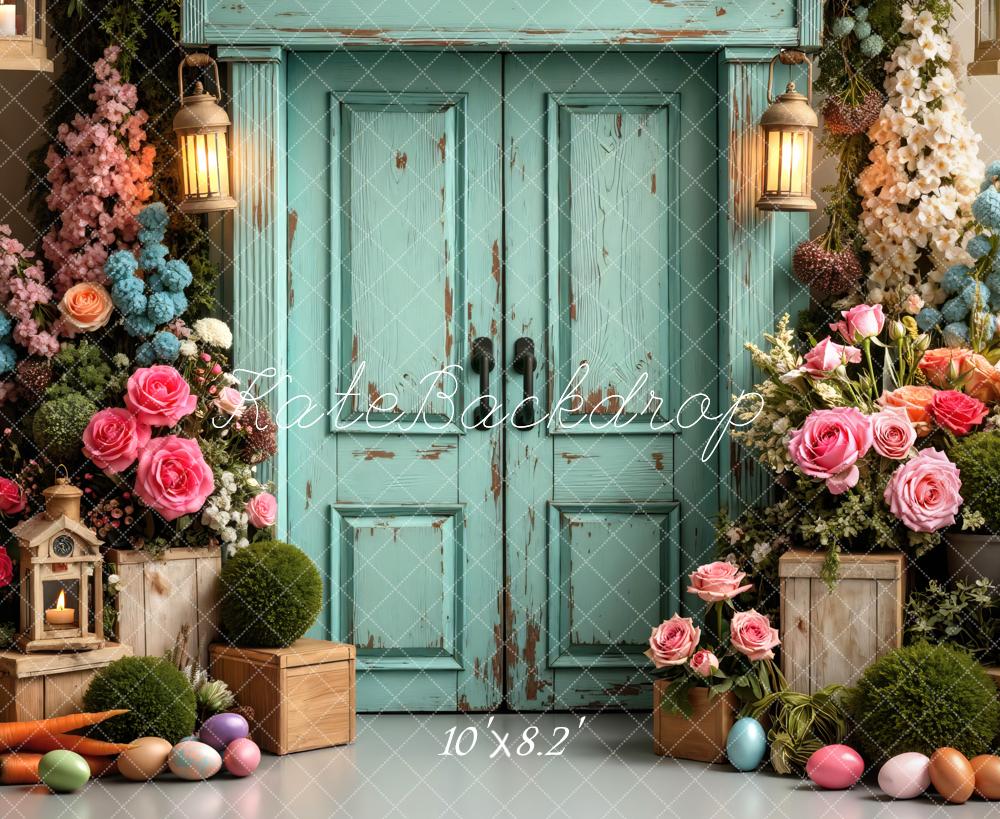 Kate Easter Bunny Floral Rustic Door Lanterns Backdrop Designed by Mini MakeBelieve - Image 6