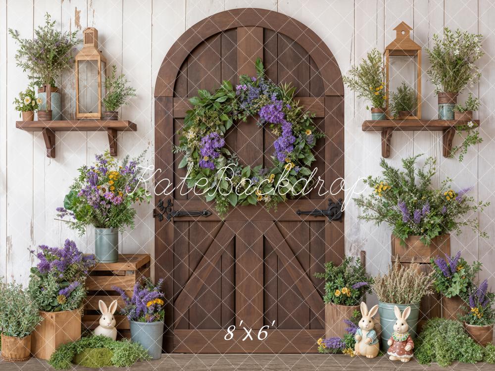 Kate Easter Bunny Floral Wooden Arch Door Backdrop Designed by Emetselch - Image 3