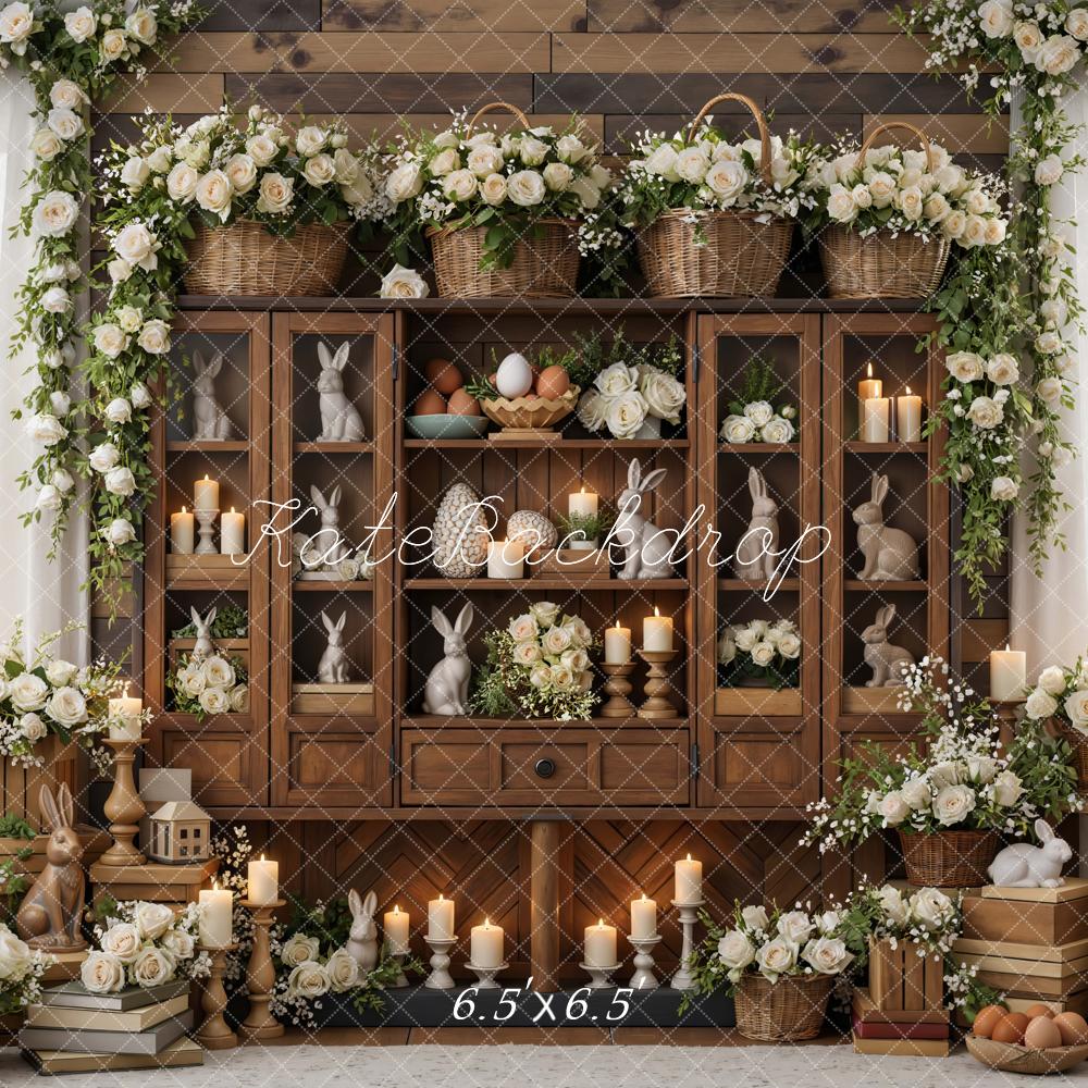 Kate Easter Bunny Floral Wooden Cabinet Backdrop Designed by Mini MakeBelieve - Image 2