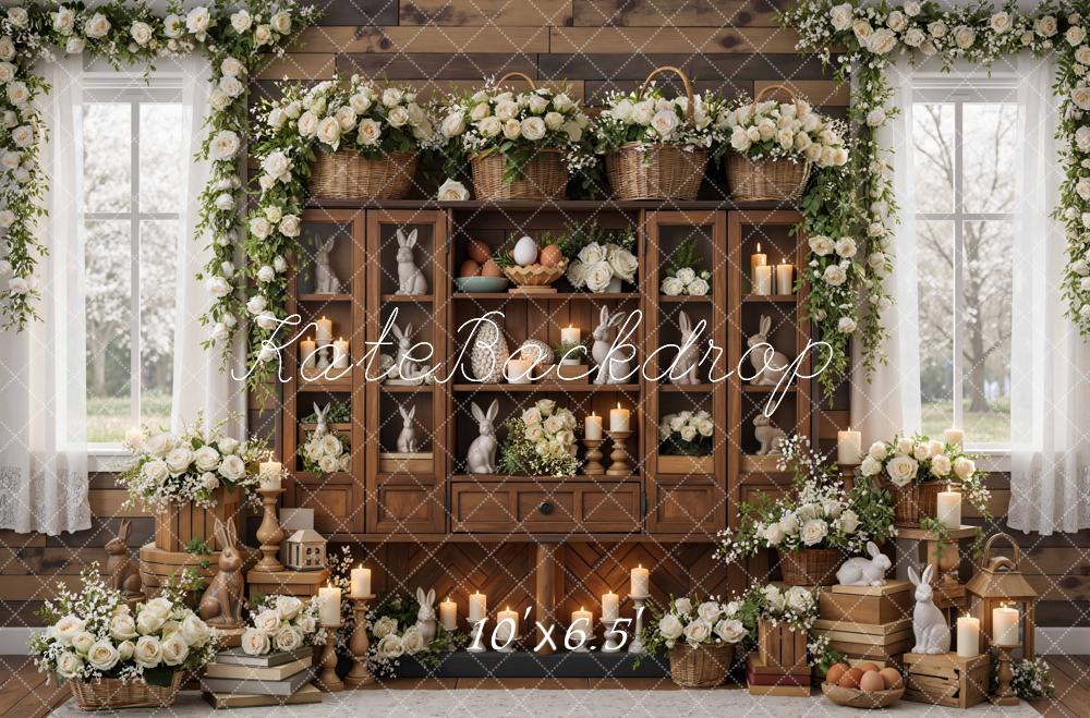 Kate Easter Bunny Floral Wooden Cabinet Backdrop Designed by Mini MakeBelieve - Image 4