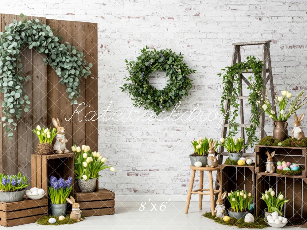Kate Easter Bunny Floral Wooden Crates Backdrop Designed by Patty Robert - Image 3