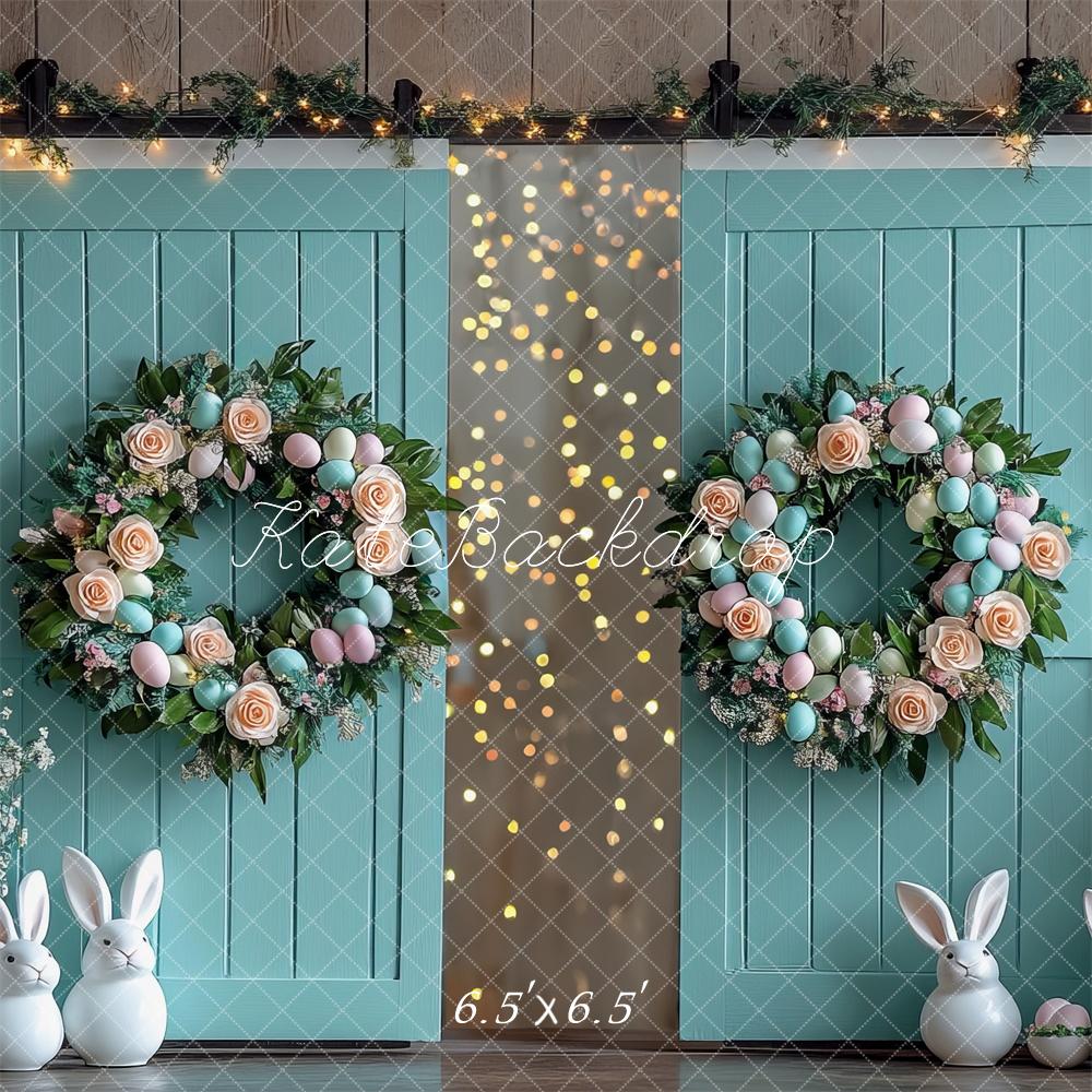 Kate Easter Bunny Floral Wreath Barn Backdrop Designed by Mini MakeBelieve - Image 2