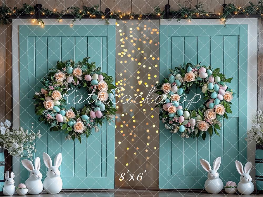 Kate Easter Bunny Floral Wreath Barn Backdrop Designed by Mini MakeBelieve - Image 3