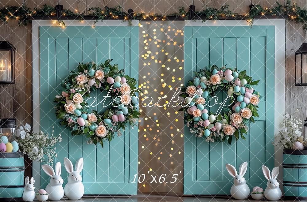 Kate Easter Bunny Floral Wreath Barn Backdrop Designed by Mini MakeBelieve - Image 4