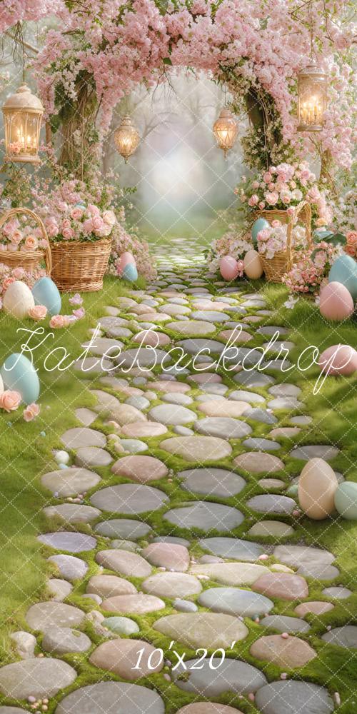 Kate Easter Bunny Flower Arch Cobblestone Path Backdrop Designed by Emetselch - Image 8