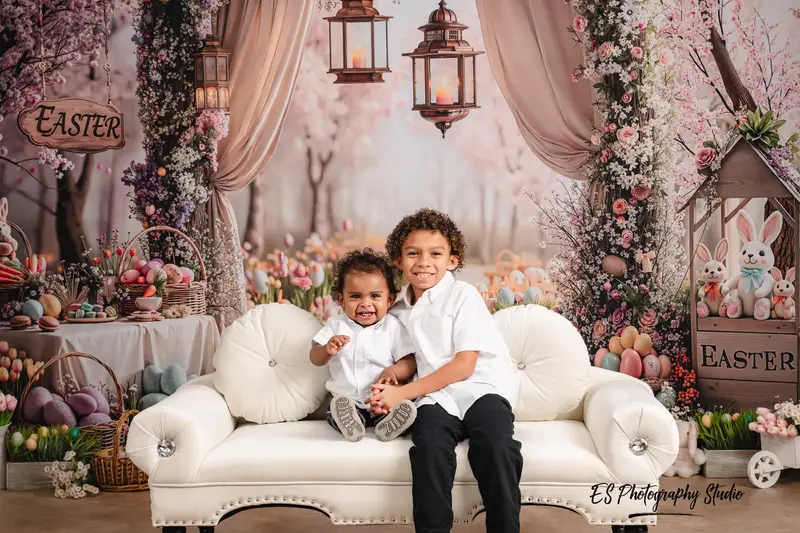 Kate Easter Bunny Floral Arch Eggs Backdrop Designed by Emetselch - Image 10