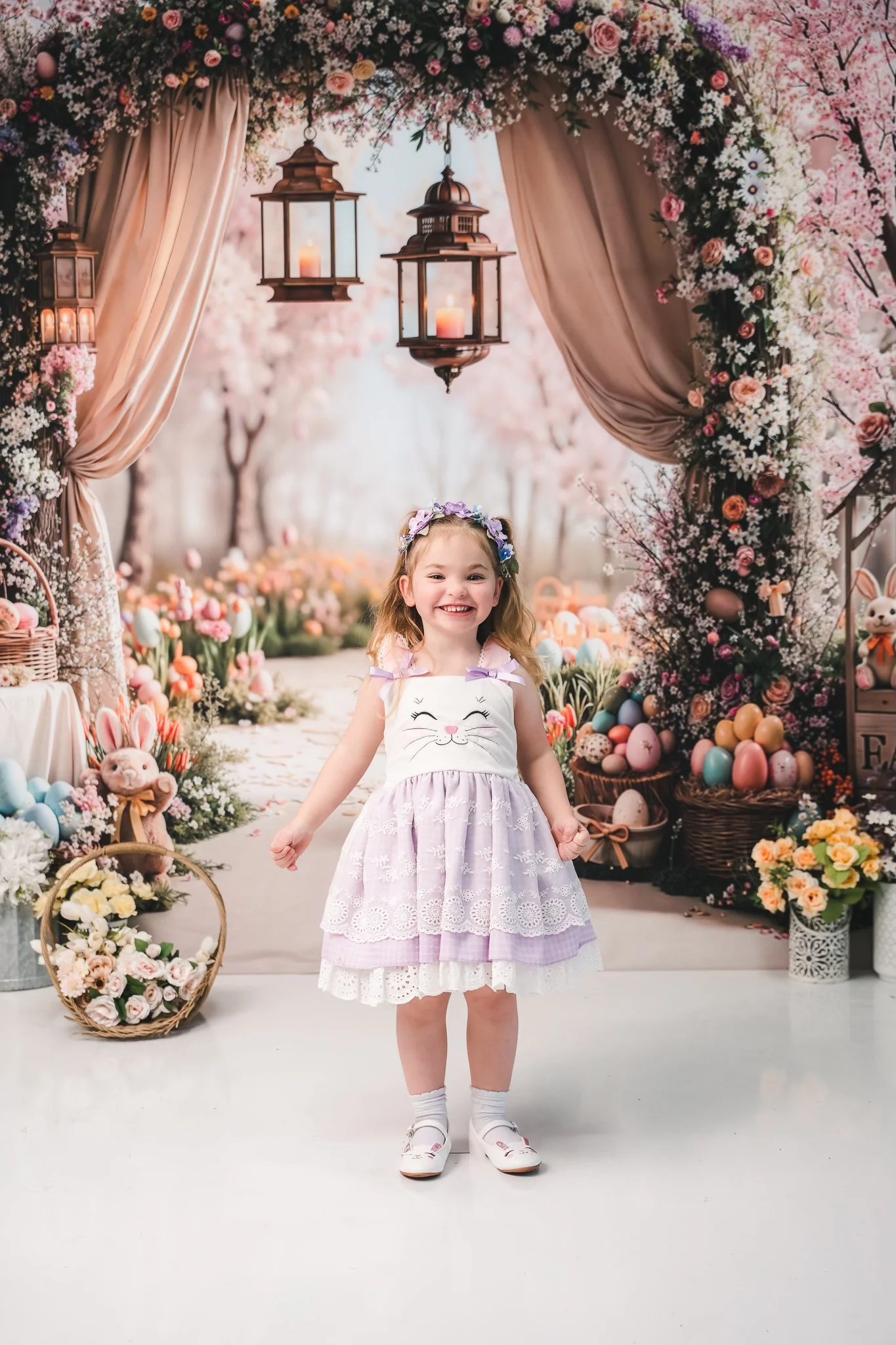 Kate Easter Bunny Floral Arch Eggs Backdrop Designed by Emetselch - Image 6