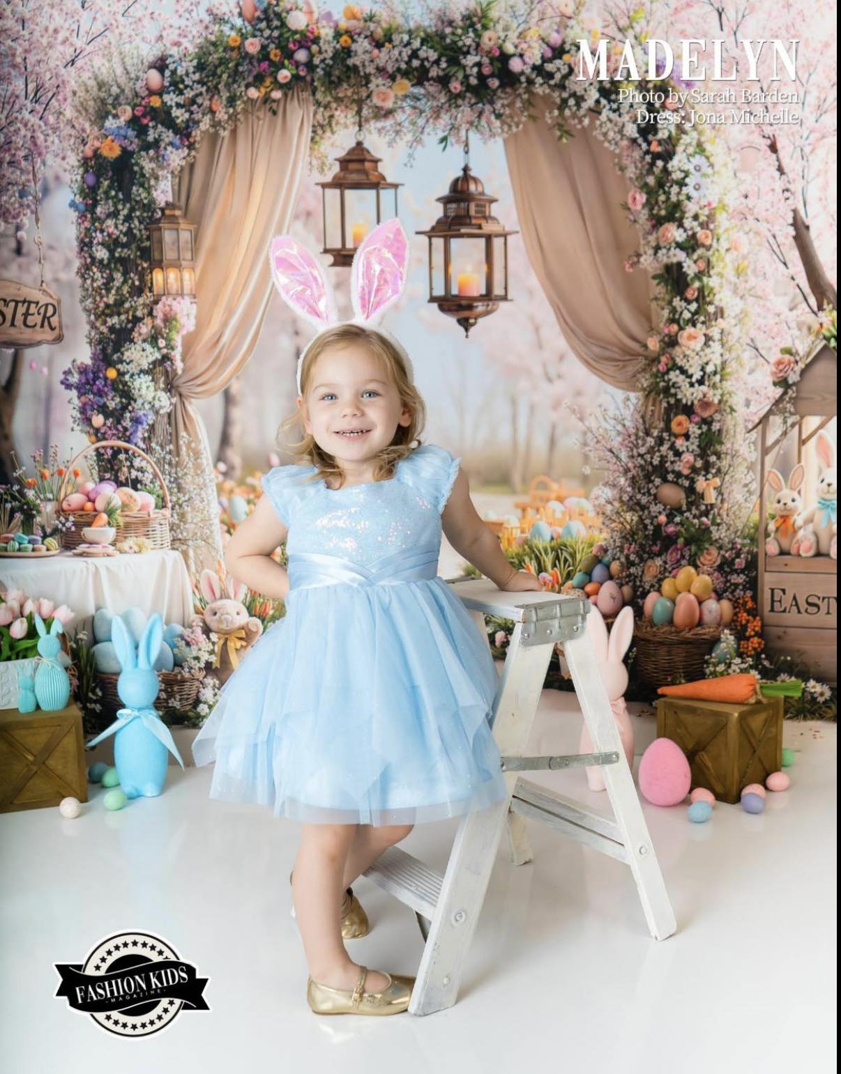 Kate Easter Bunny Floral Arch Eggs Backdrop Designed by Emetselch - Image 8