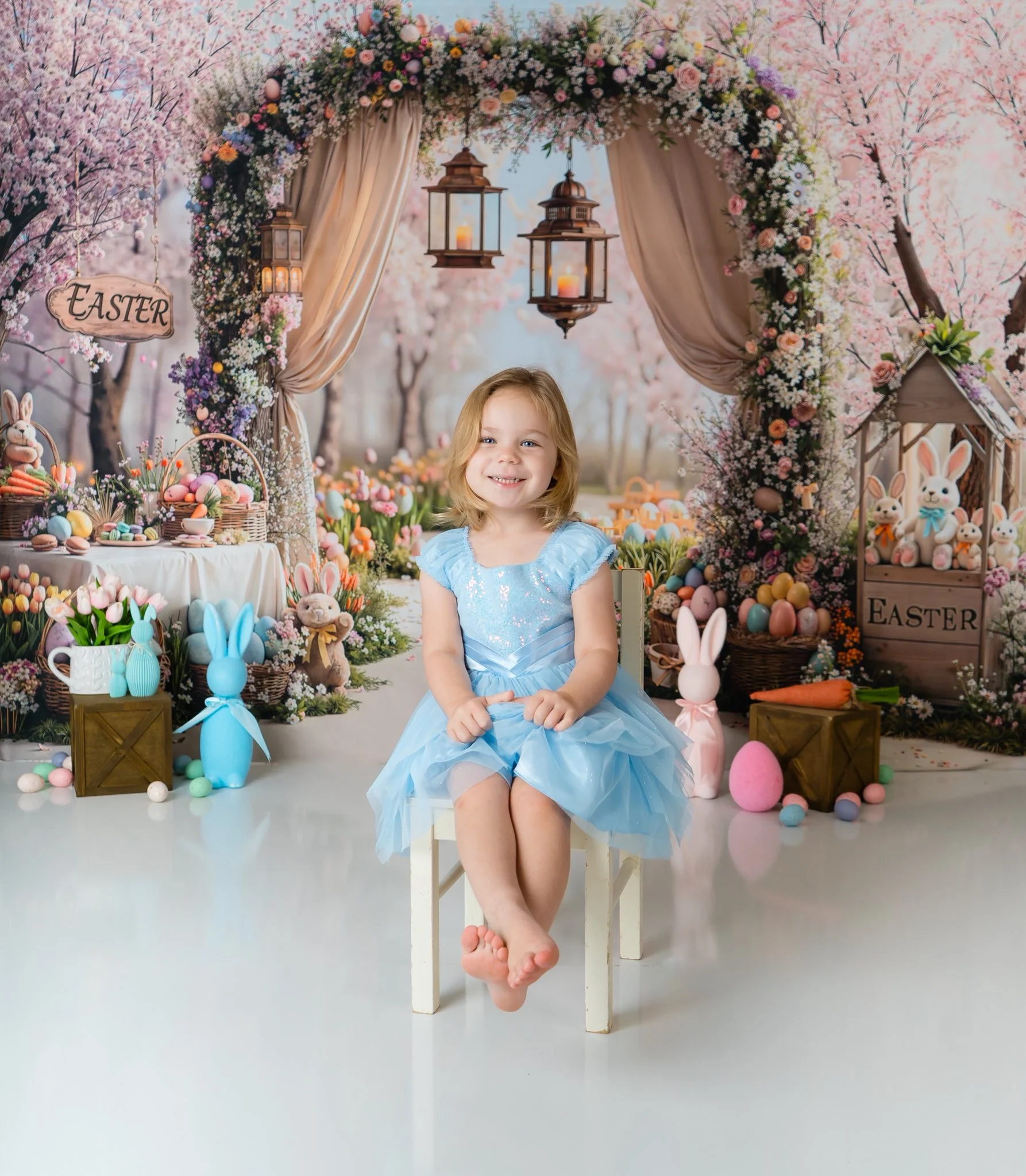 Kate Easter Bunny Floral Arch Eggs Backdrop Designed by Emetselch - Image 9