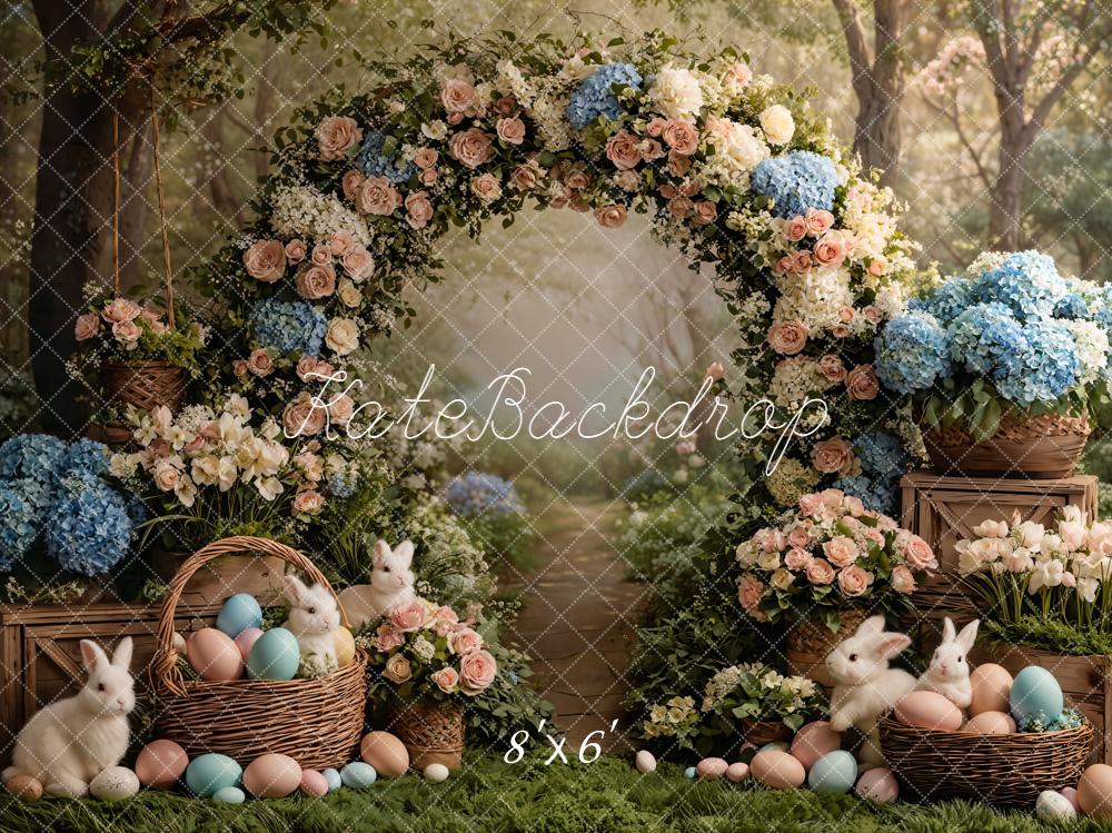 Kate Easter Bunny Flower Arch Forest Backdrop Designed by Emetselch - Image 3