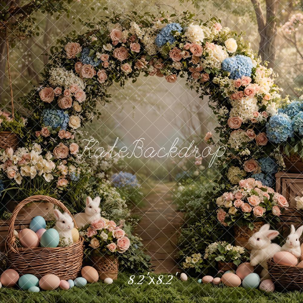 Kate Easter Bunny Flower Arch Forest Backdrop Designed by Emetselch - Image 5