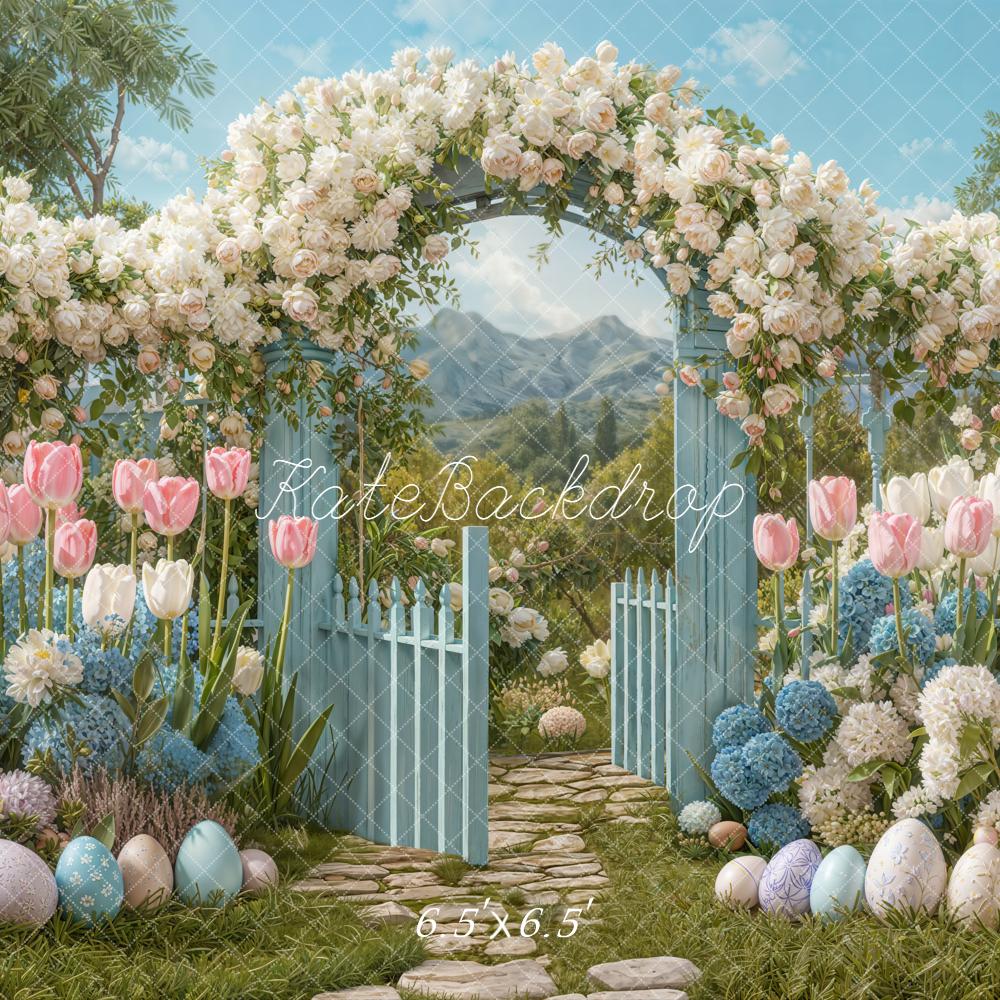 Kate Easter Bunny Flower Arch Garden Backdrop Designed by Emetselch - Image 2