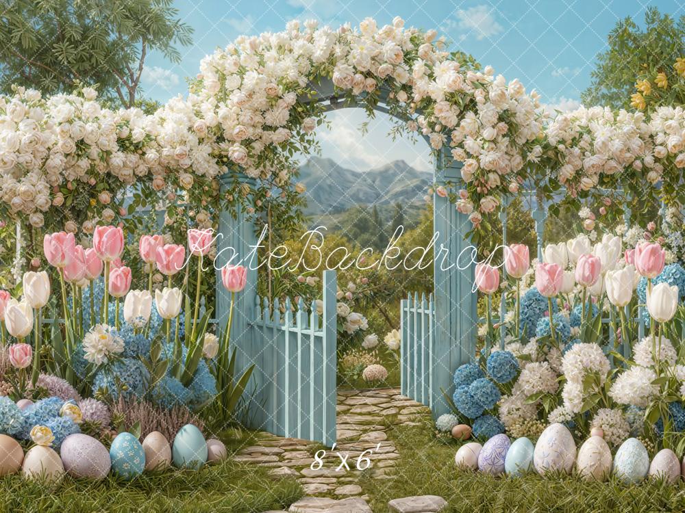Kate Easter Bunny Flower Arch Garden Backdrop Designed by Emetselch - Image 3