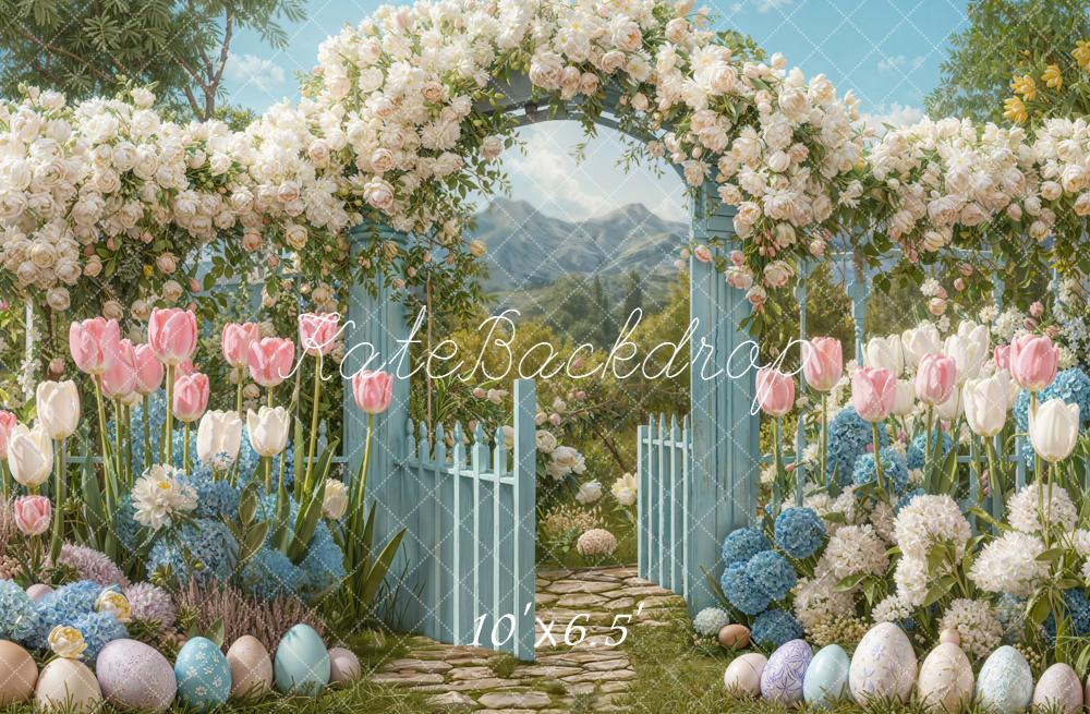 Kate Easter Bunny Flower Arch Garden Backdrop Designed by Emetselch - Image 4
