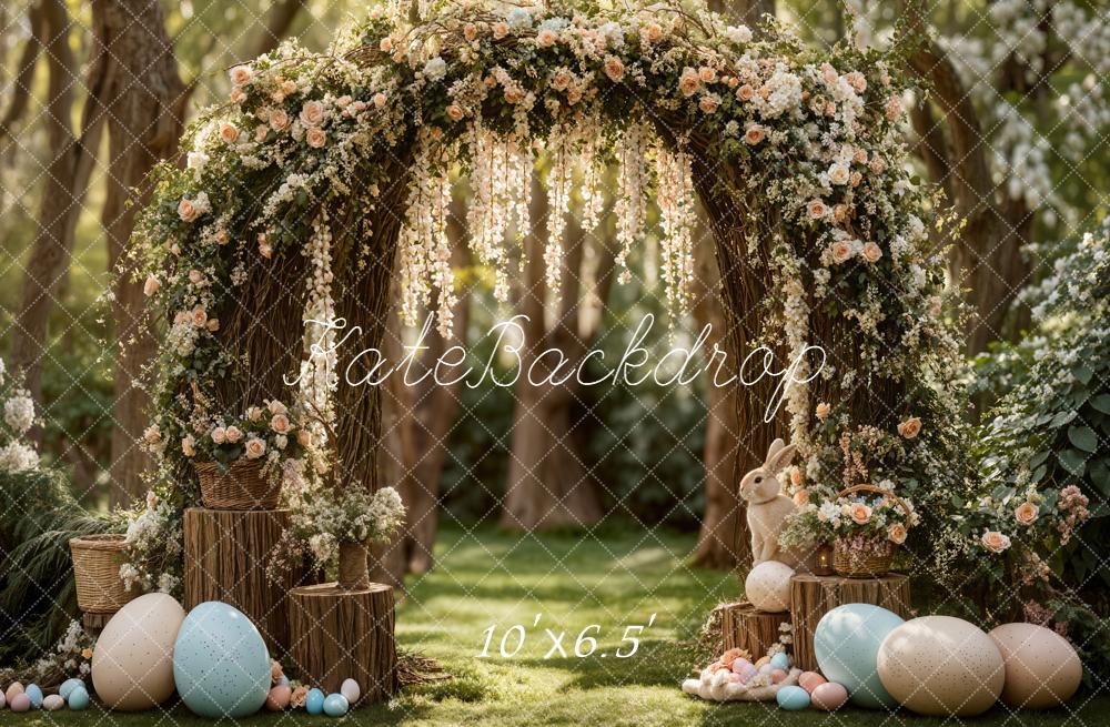 Kate Easter Bunny Flower Arch Pastel Eggs Backdrop Designed by Emetselch - Image 4