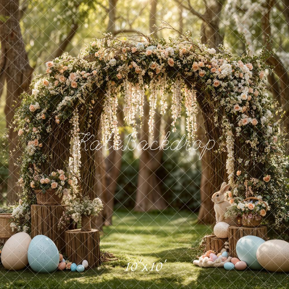 Kate Easter Bunny Flower Arch Pastel Eggs Backdrop Designed by Emetselch - Image 7