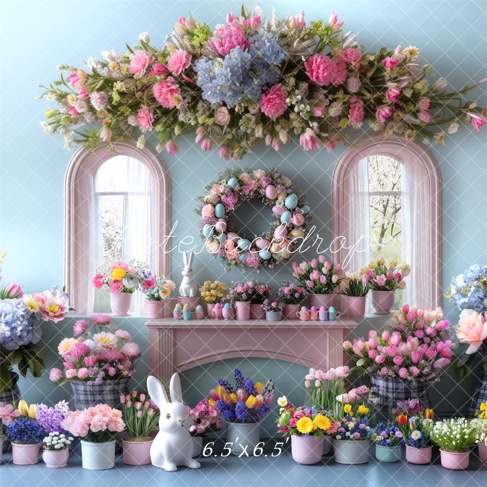 Kate Easter Bunny Flower Arch Window Backdrop Designed by Mini MakeBelieve - Image 2