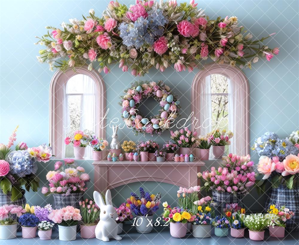 Kate Easter Bunny Flower Arch Window Backdrop Designed by Mini MakeBelieve - Image 5