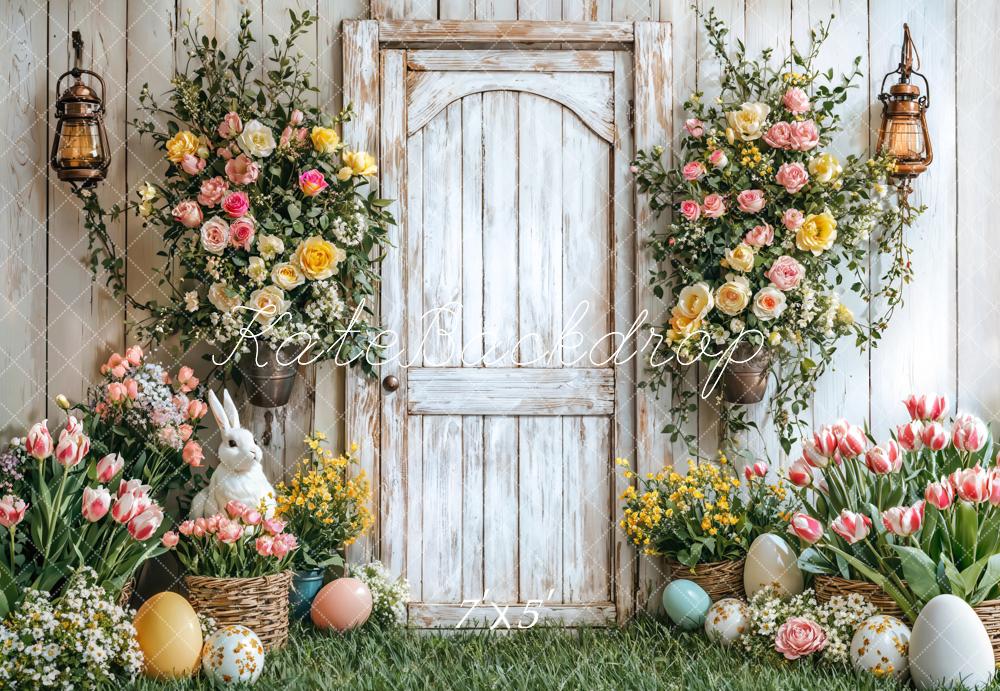 Kate Easter Bunny Flower Basket Door Backdrop Designed by Emetselch - Image 2