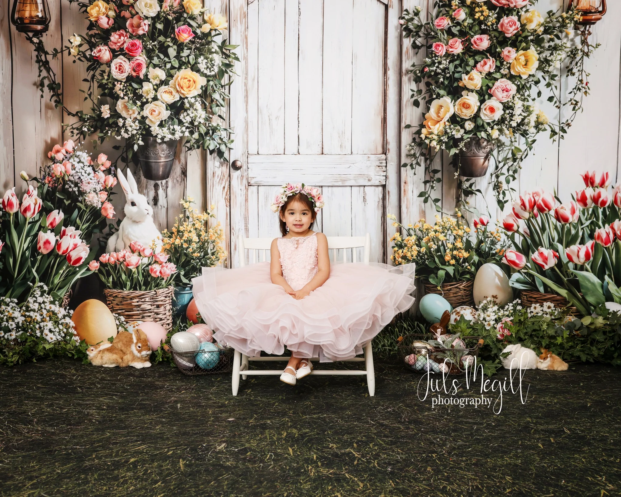 Kate Easter Bunny Flower Basket Door Backdrop Designed by Emetselch - Image 3