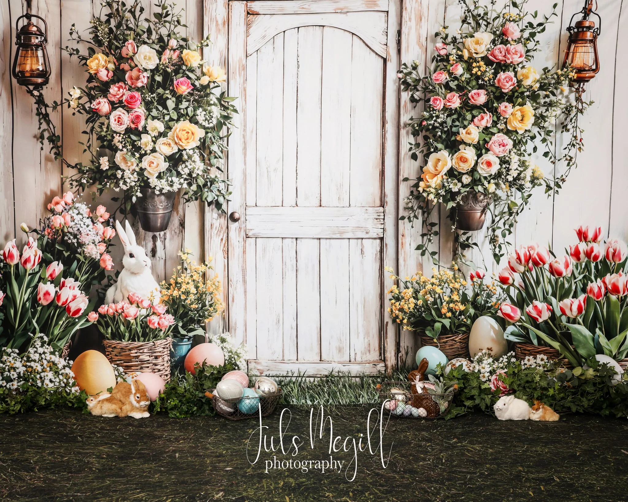 Kate Easter Bunny Flower Basket Door Backdrop Designed by Emetselch - Image 4