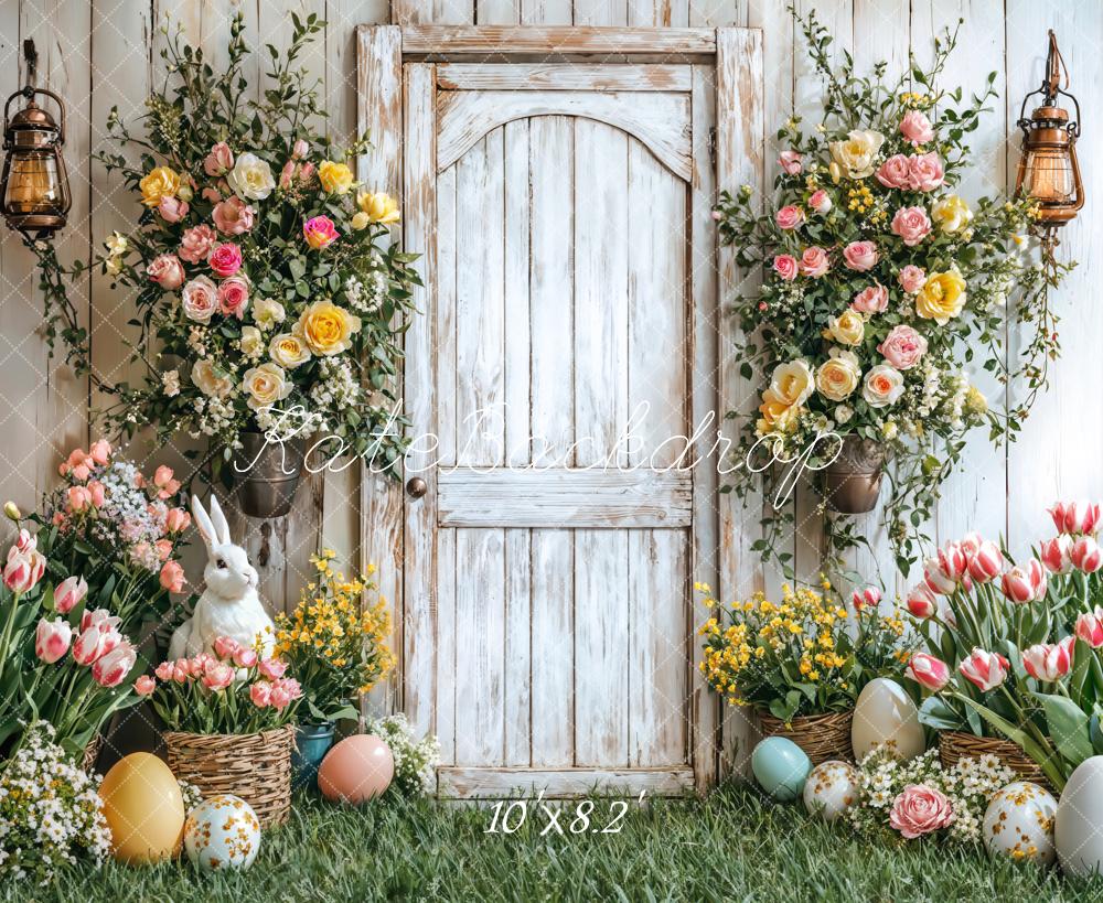 Kate Easter Bunny Flower Basket Door Backdrop Designed by Emetselch - Image 8