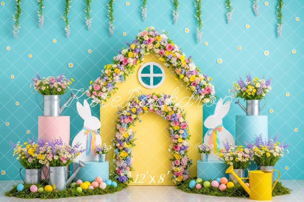 Kate Easter Bunny Pastel House Fleece Backdrop Designed by Patty Robert - Image 4