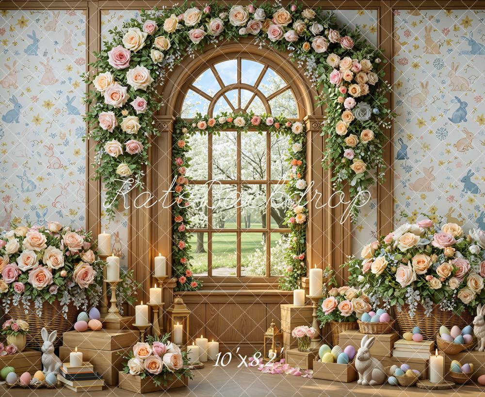 Kate Easter Bunny Flowers Candles Eggs Window Backdrop Designed by Mini MakeBelieve - Image 6