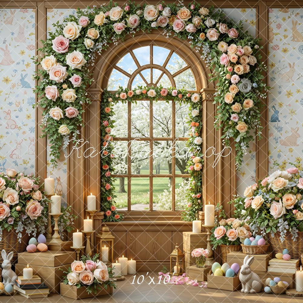 Kate Easter Bunny Flowers Candles Eggs Window Backdrop Designed by Mini MakeBelieve - Image 7