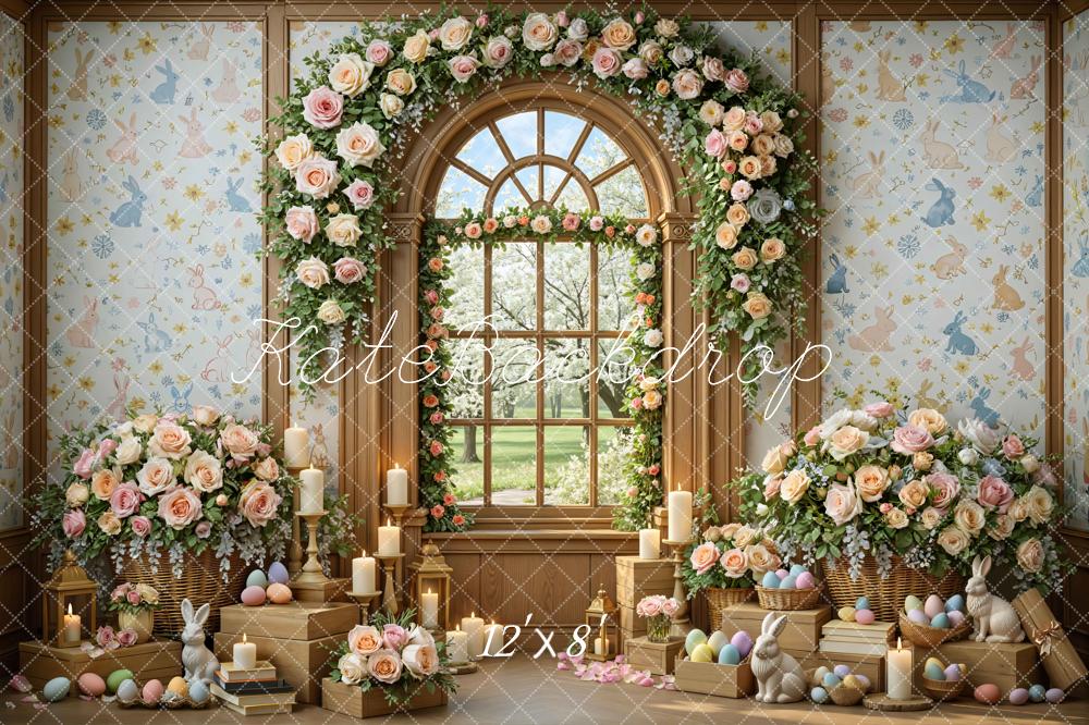 Kate Easter Bunny Flowers Candles Eggs Window Backdrop Designed by Mini MakeBelieve - Image 8