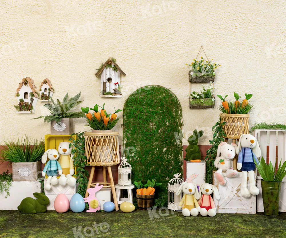 Kate Easter Bunny Garden Backdrop Designed by Emetselch - Image 3