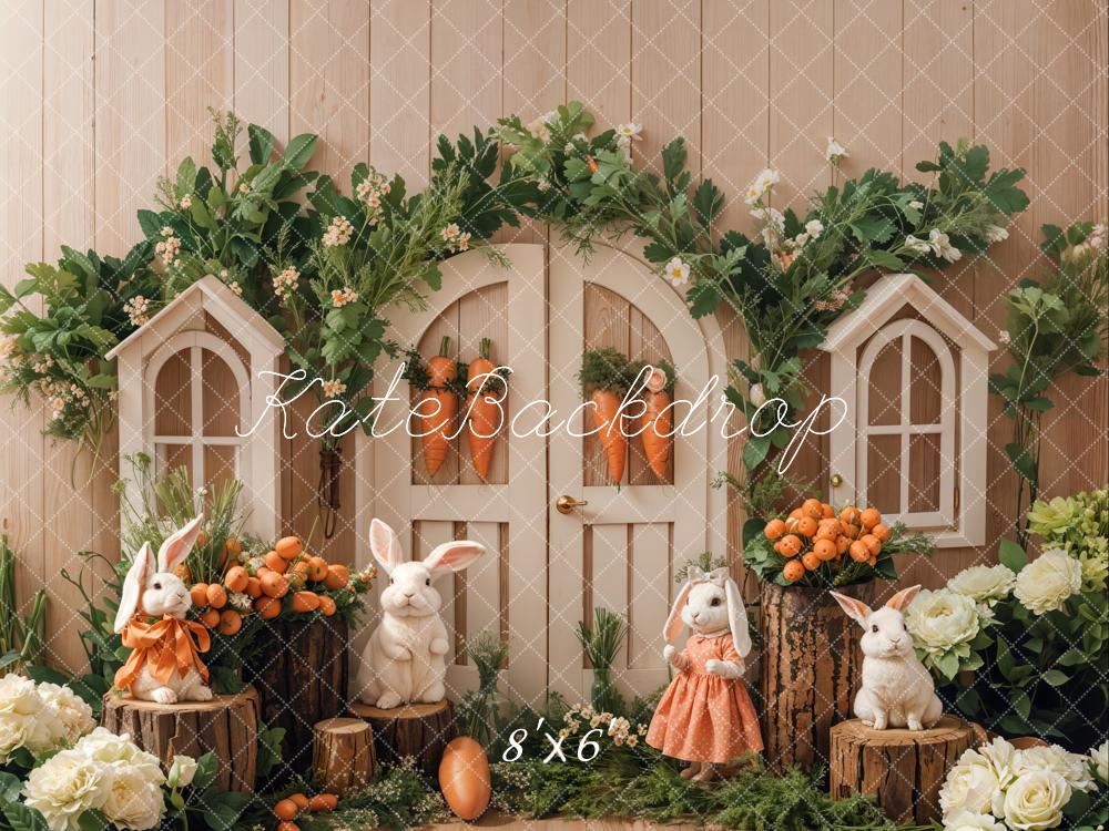 Kate Easter Bunny Garden Fleece Backdrop Designed by Emetselch - Image 2