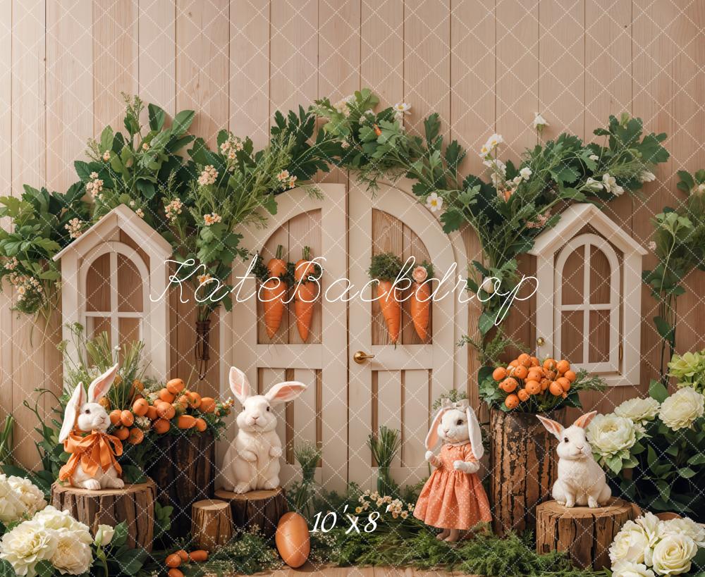 Kate Easter Bunny Garden Fleece Backdrop Designed by Emetselch - Image 3