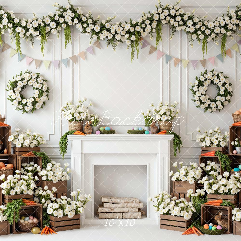 Kate Easter Bunny White Garland Carrots Backdrop Designed by Mini MakeBelieve - Image 7