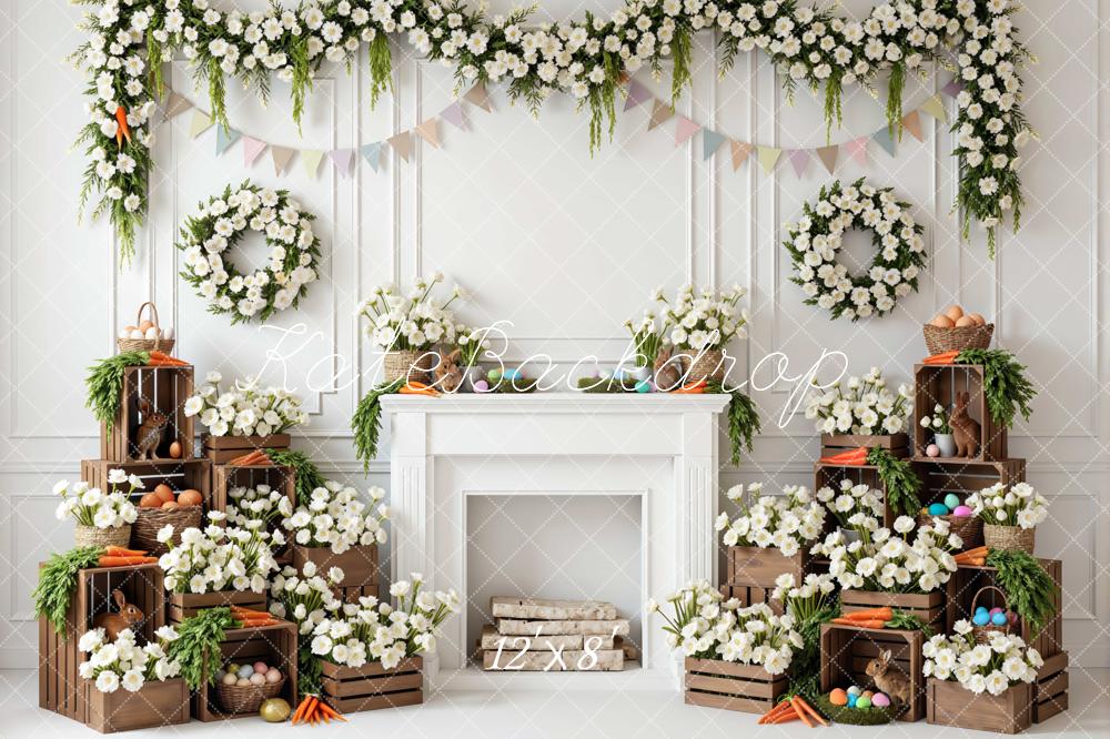 Kate Easter Bunny White Garland Carrots Backdrop Designed by Mini MakeBelieve - Image 8