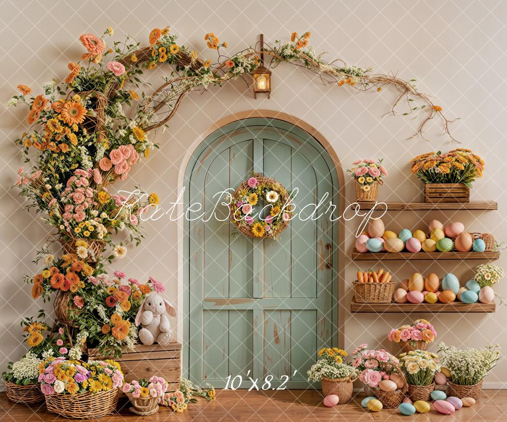 Kate Easter Bunny Garland Eggs Fleece Backdrop Designed by Emetselch - Image 3
