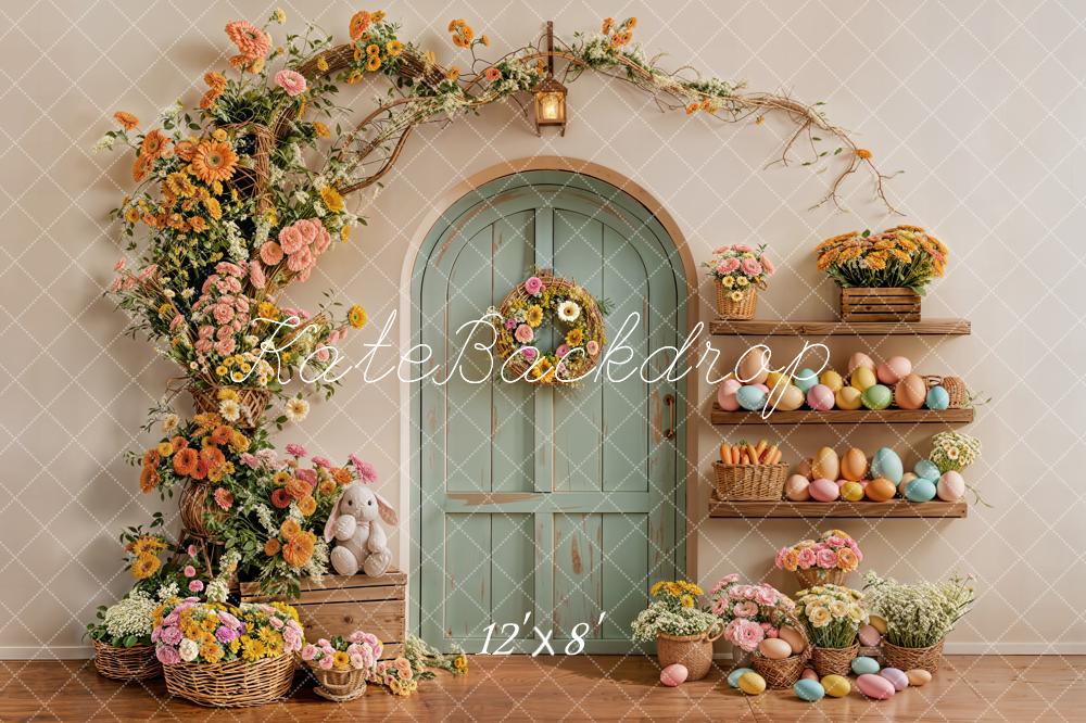 Kate Easter Bunny Garland Eggs Fleece Backdrop Designed by Emetselch - Image 4