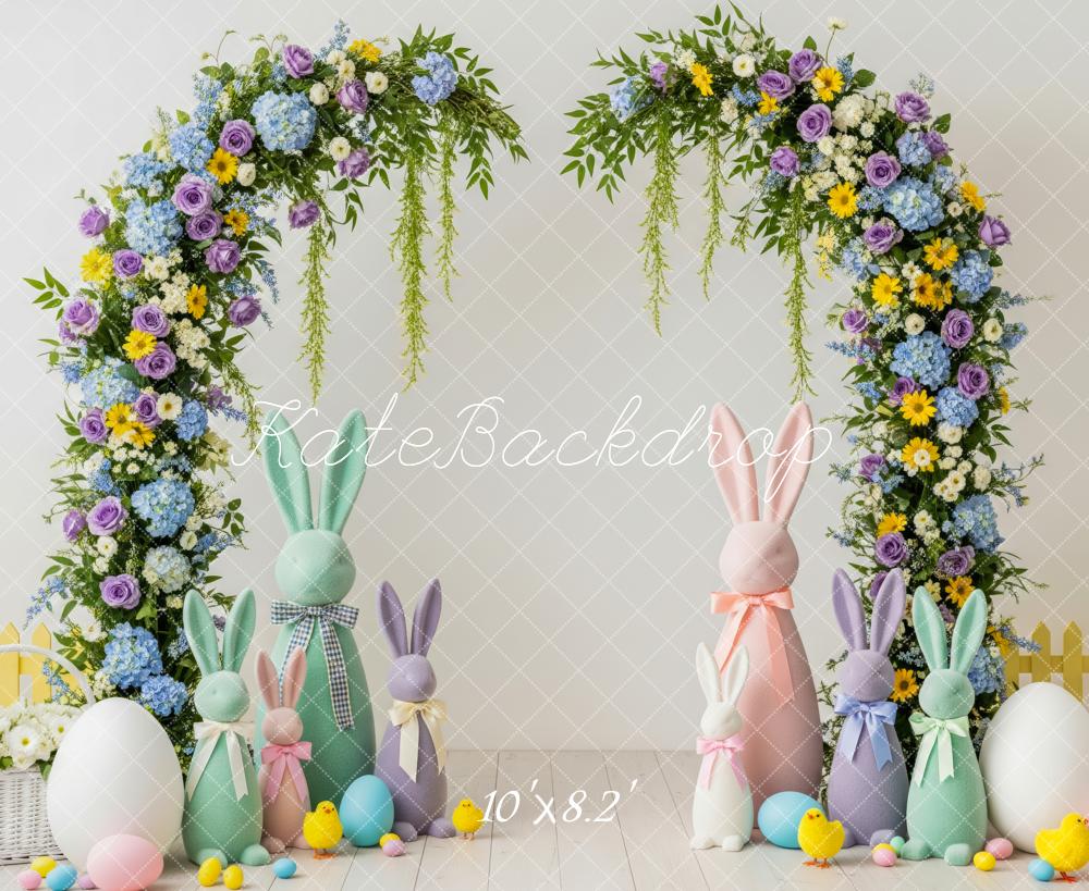 Kate Easter Bunny Garland Eggs Fleece Backdrop Designed by Patty Robert - Image 3