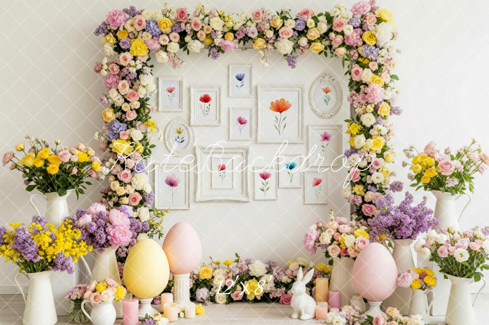 Kate Easter Bunny Garland Eggs Fleece Backdrop Designed by Patty Robert - Image 4