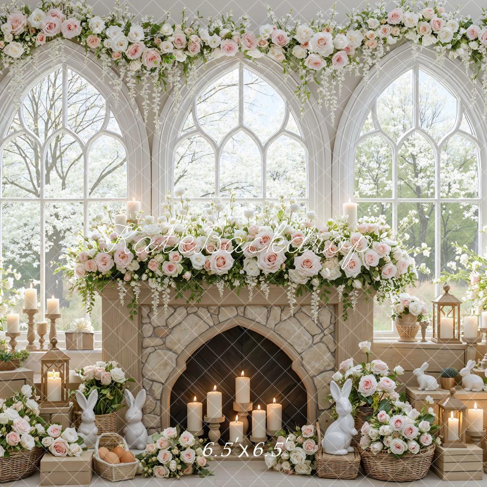 Kate Easter Bunny Garland Fireplace Backdrop Designed by Mini MakeBelieve - Image 2