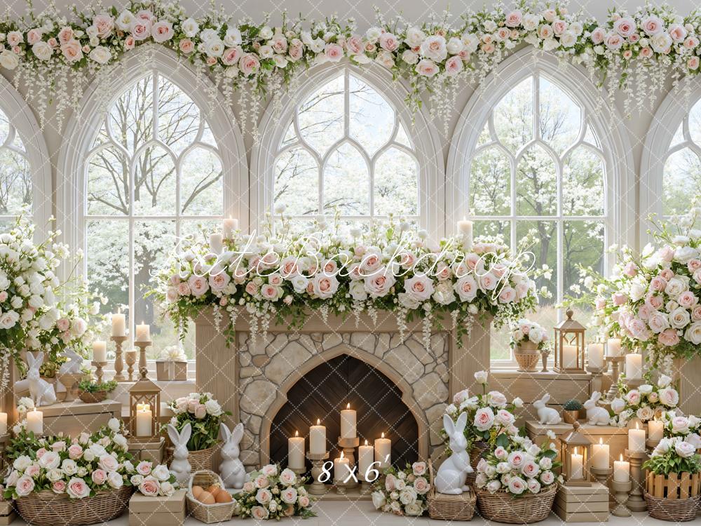 Kate Easter Bunny Garland Fireplace Backdrop Designed by Mini MakeBelieve - Image 3