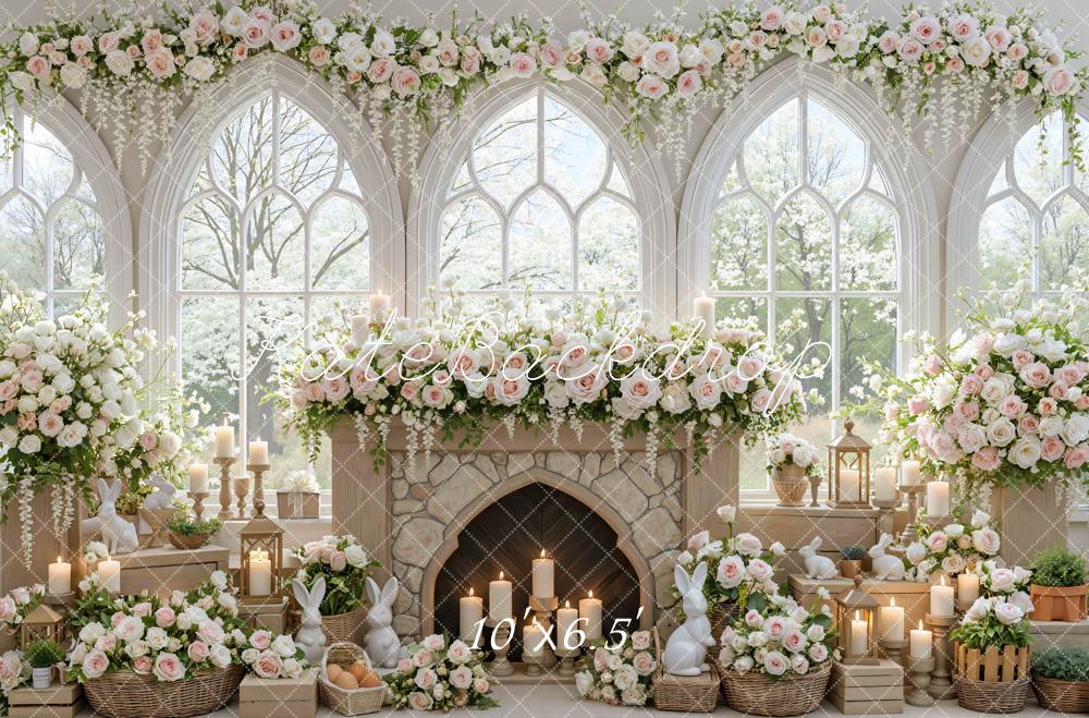 Kate Easter Bunny Garland Fireplace Backdrop Designed by Mini MakeBelieve - Image 4