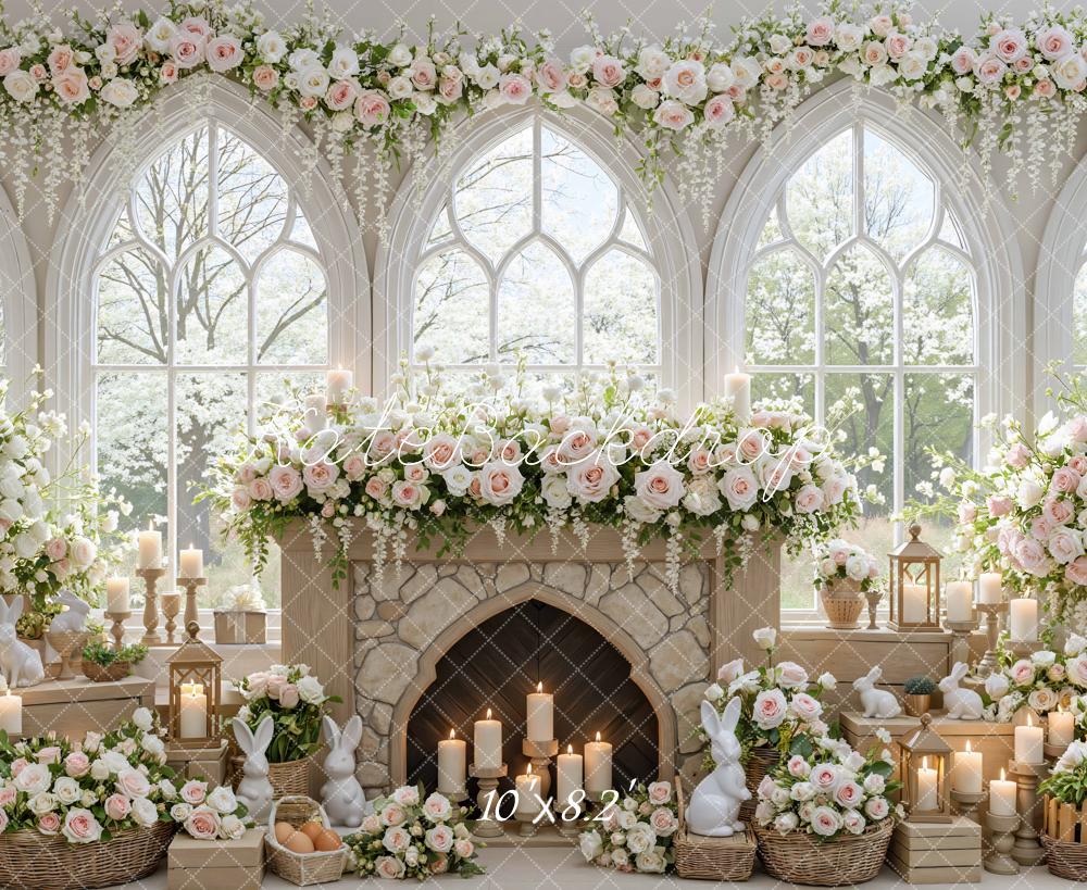 Kate Easter Bunny Garland Fireplace Backdrop Designed by Mini MakeBelieve - Image 6