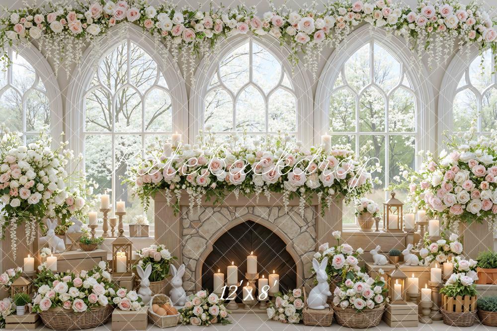 Kate Easter Bunny Garland Fireplace Backdrop Designed by Mini MakeBelieve - Image 8