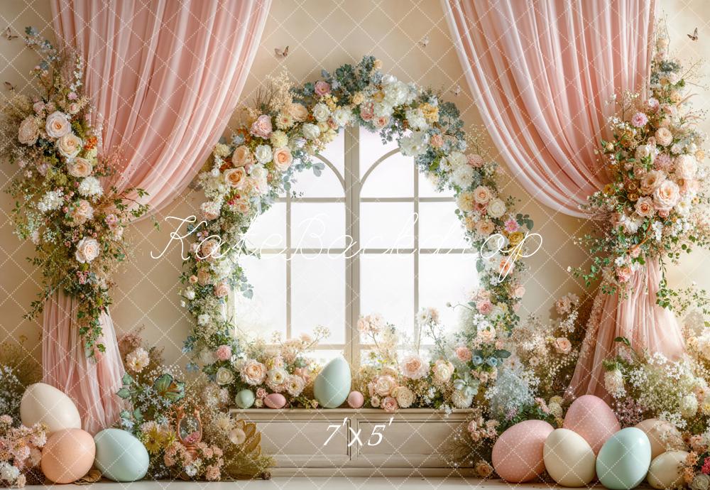 Kate Easter Bunny Garland Window Curtains Backdrop Designed by Emstselch