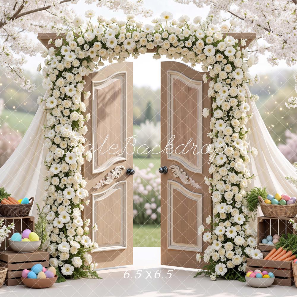 Kate Easter Bunny Garland Wooden Doors Backdrop Designed by Mini MakeBelieve - Image 2