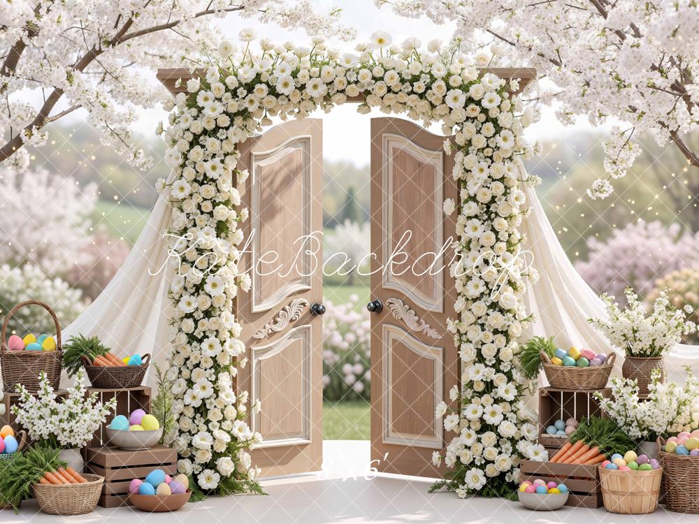Kate Easter Bunny Garland Wooden Doors Backdrop Designed by Mini MakeBelieve - Image 3