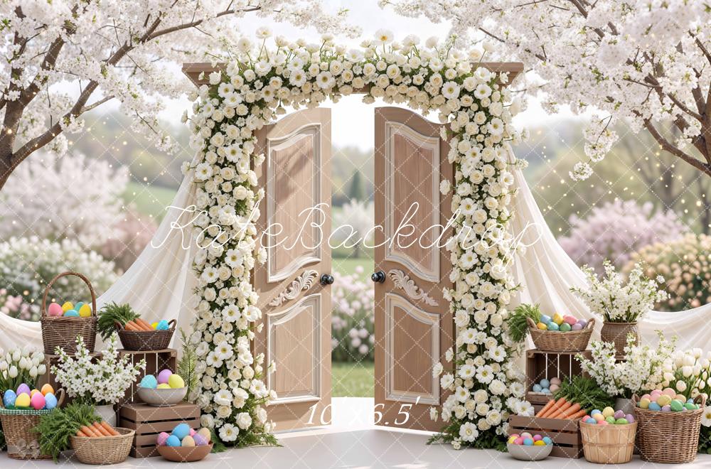 Kate Easter Bunny Garland Wooden Doors Backdrop Designed by Mini MakeBelieve - Image 4